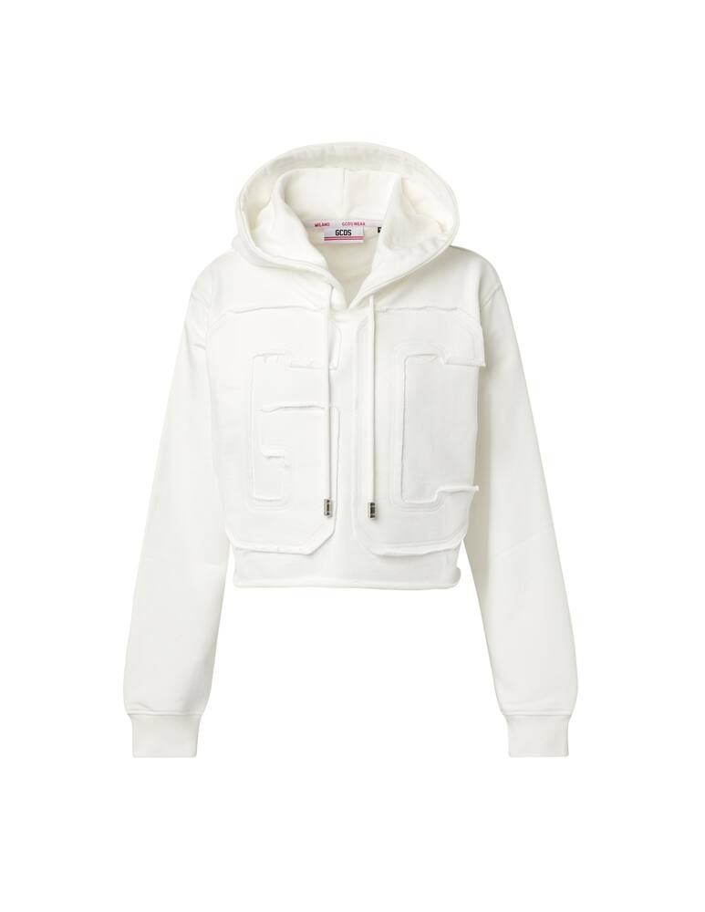 rinascente GCDS Felpa con cappuccio crop - bianco