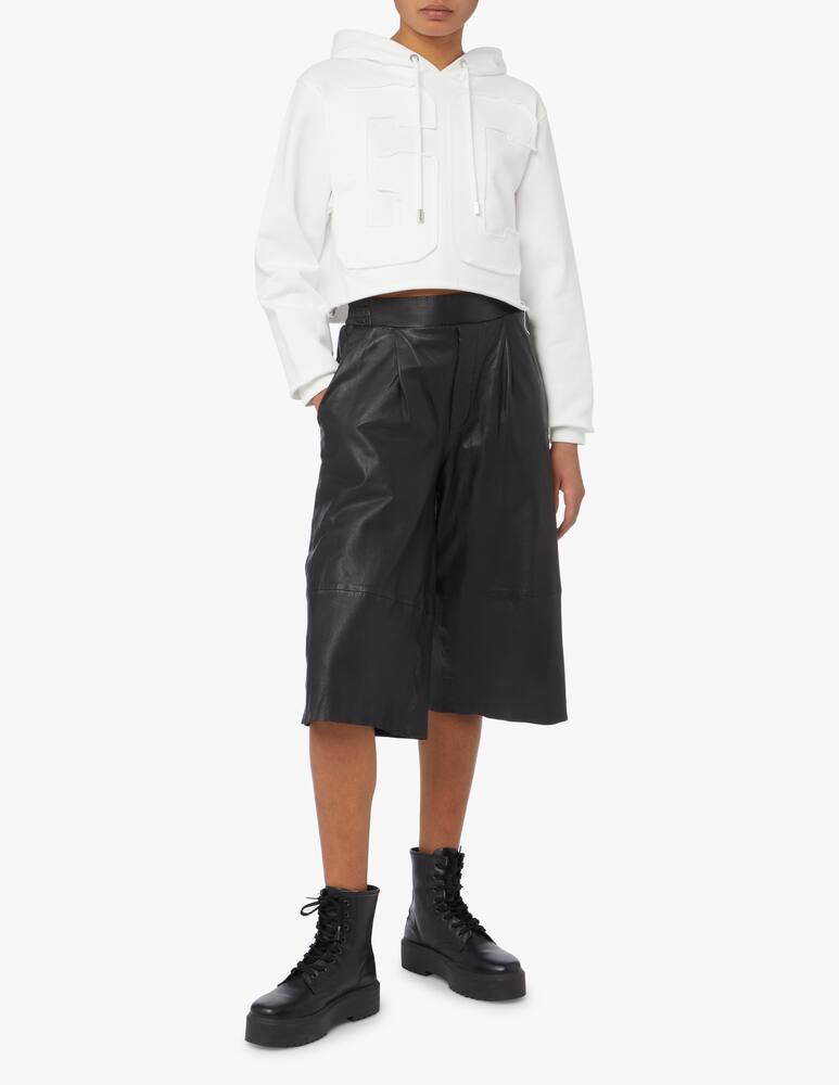 rinascente GCDS Felpa con cappuccio crop - bianco