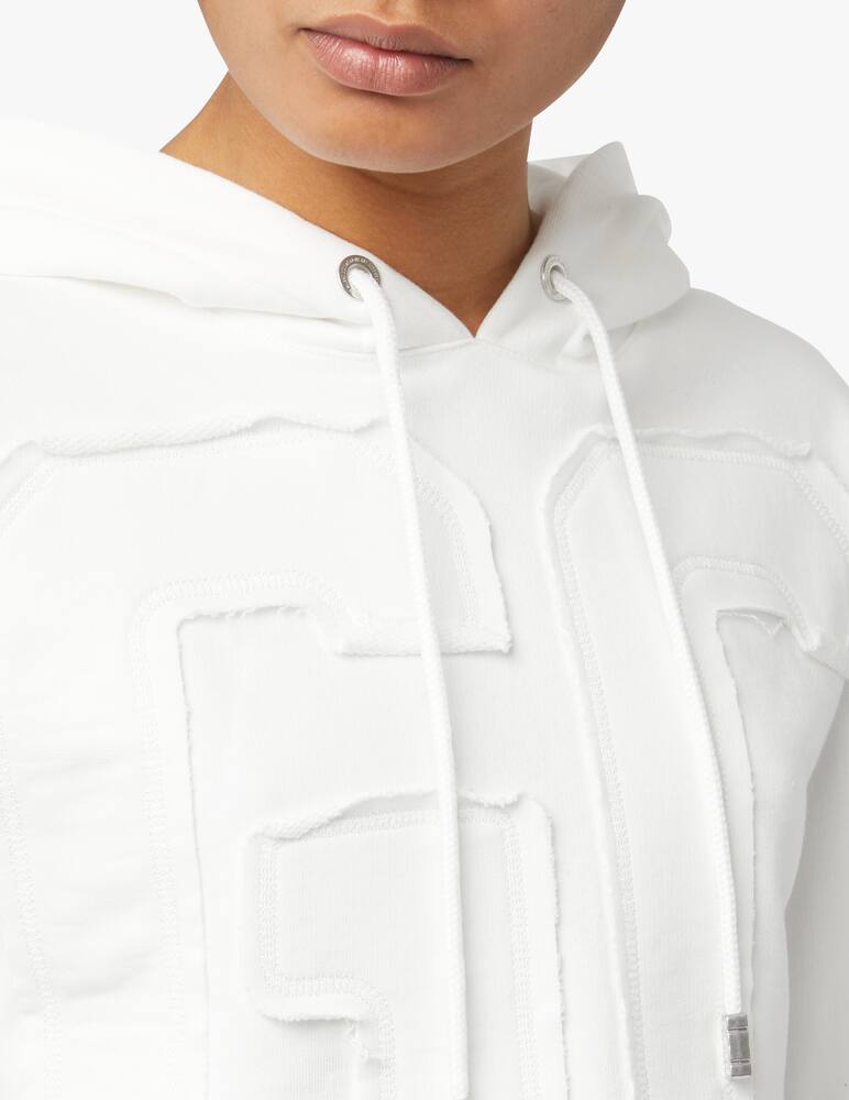 rinascente GCDS Felpa con cappuccio crop - bianco