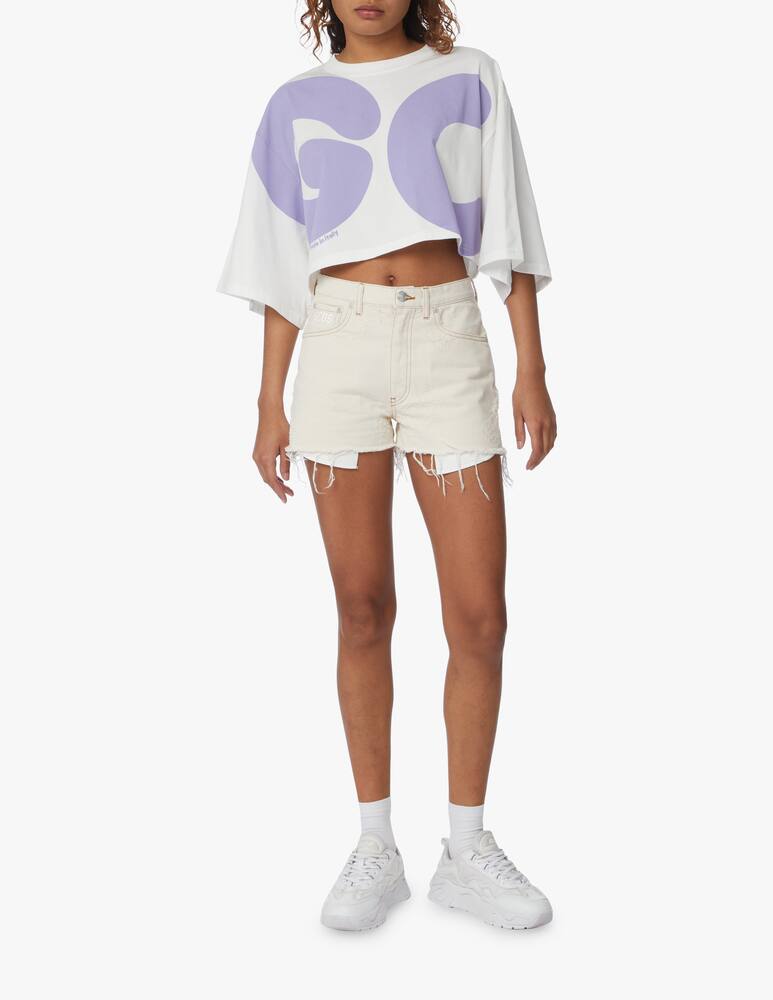 rinascente GCDS Cropped cotton t-shirt - white
