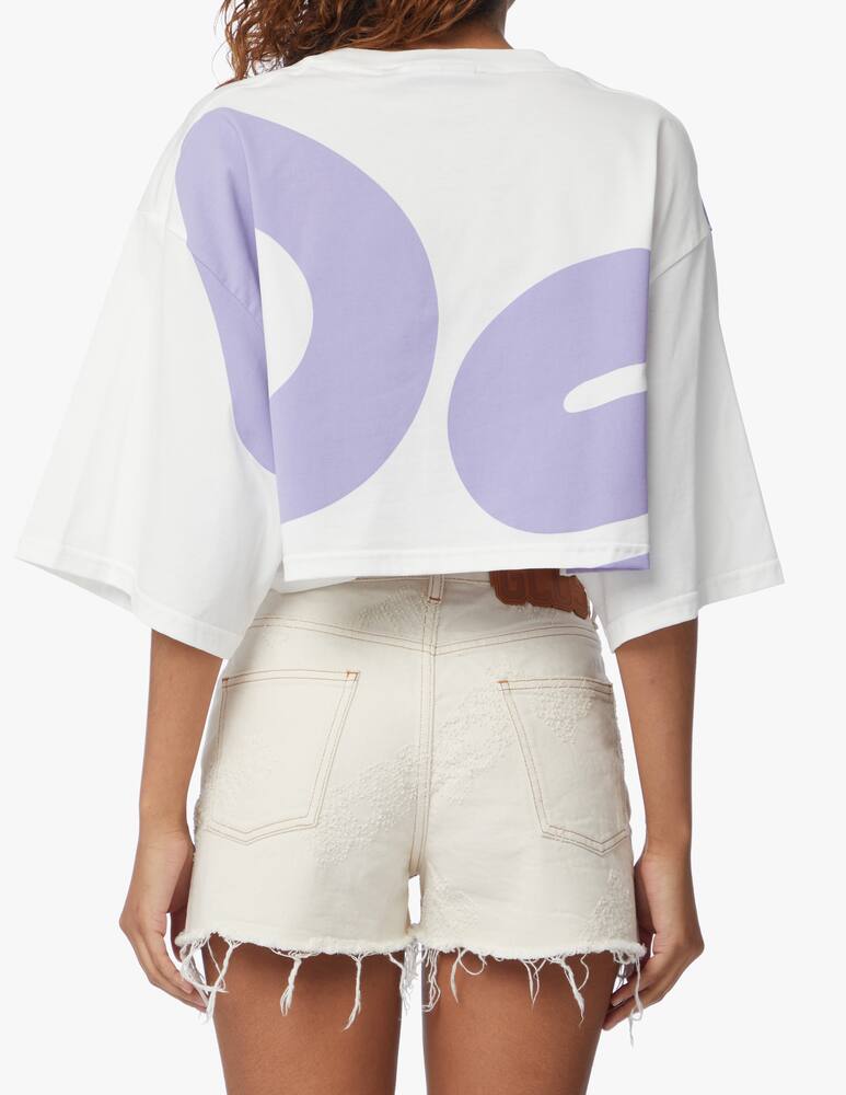 rinascente GCDS Cropped cotton t-shirt - white