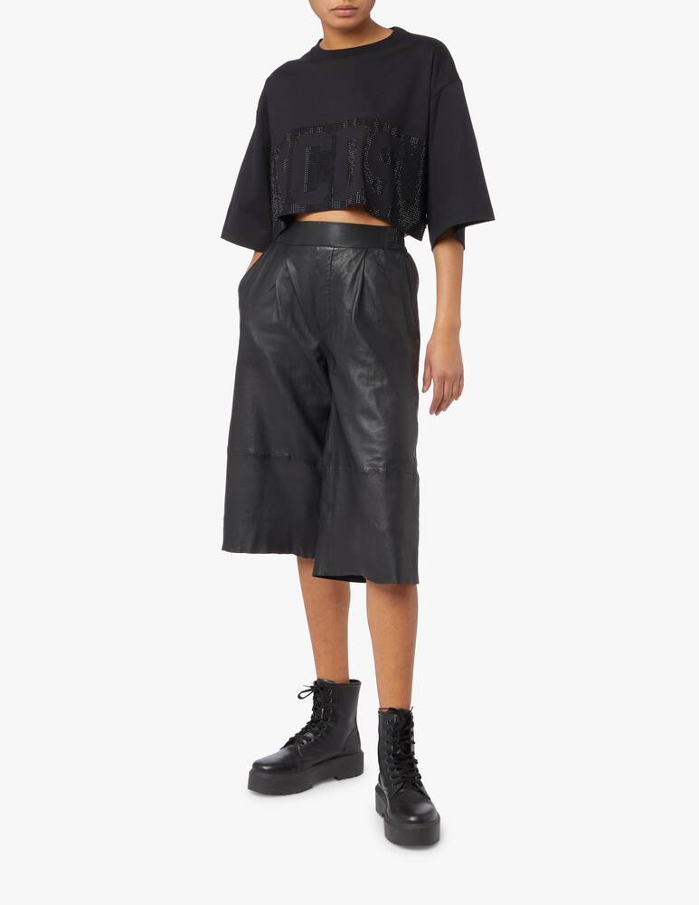 rinascente GCDS Top crop in cotone - nero