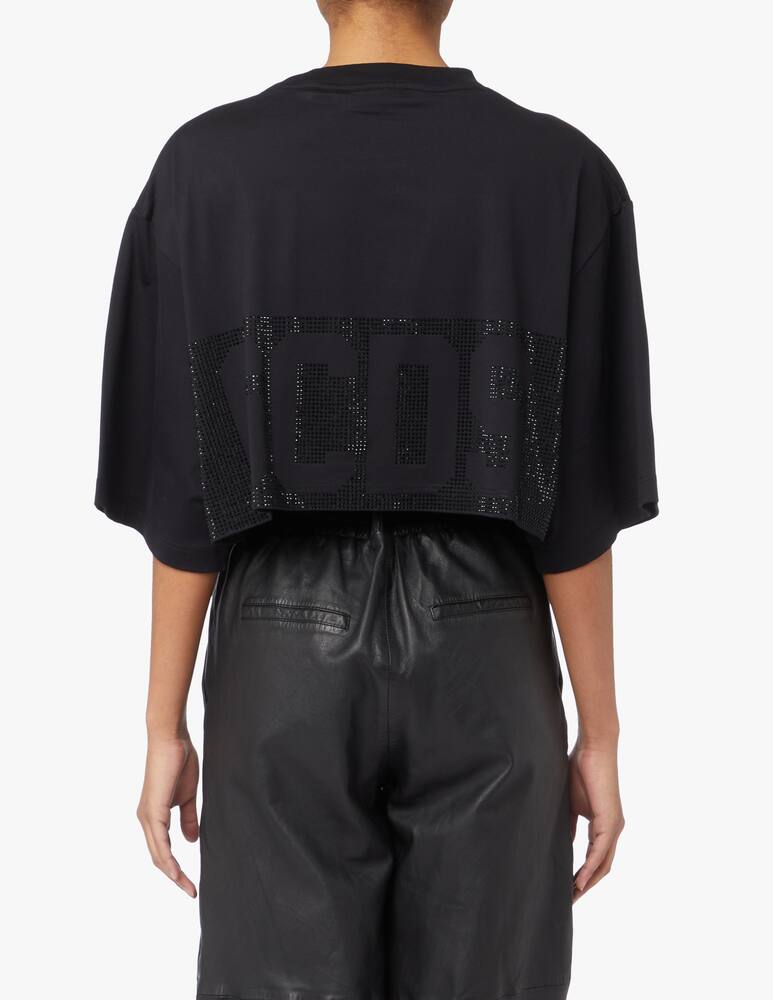 rinascente GCDS Top crop in cotone - nero