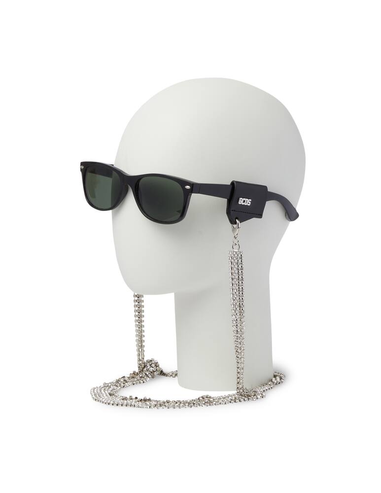 rinascente GCDS Porta occhiali da sole con strass - nero