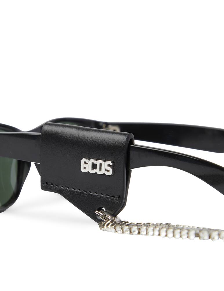 rinascente GCDS Porta occhiali da sole con strass - nero