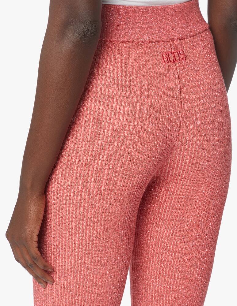 rinascente GCDS Pantaloni a zampa in lurex - arancione