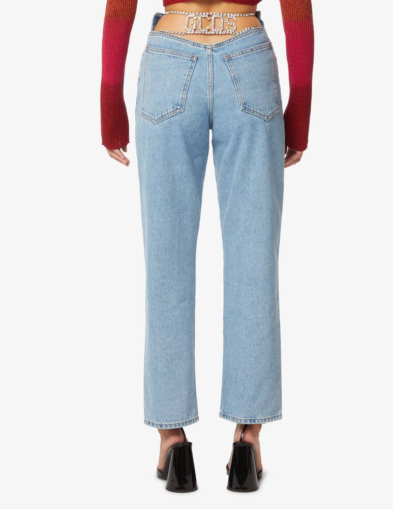 rinascente GCDS Straight jeans with crystal logo - Light blue