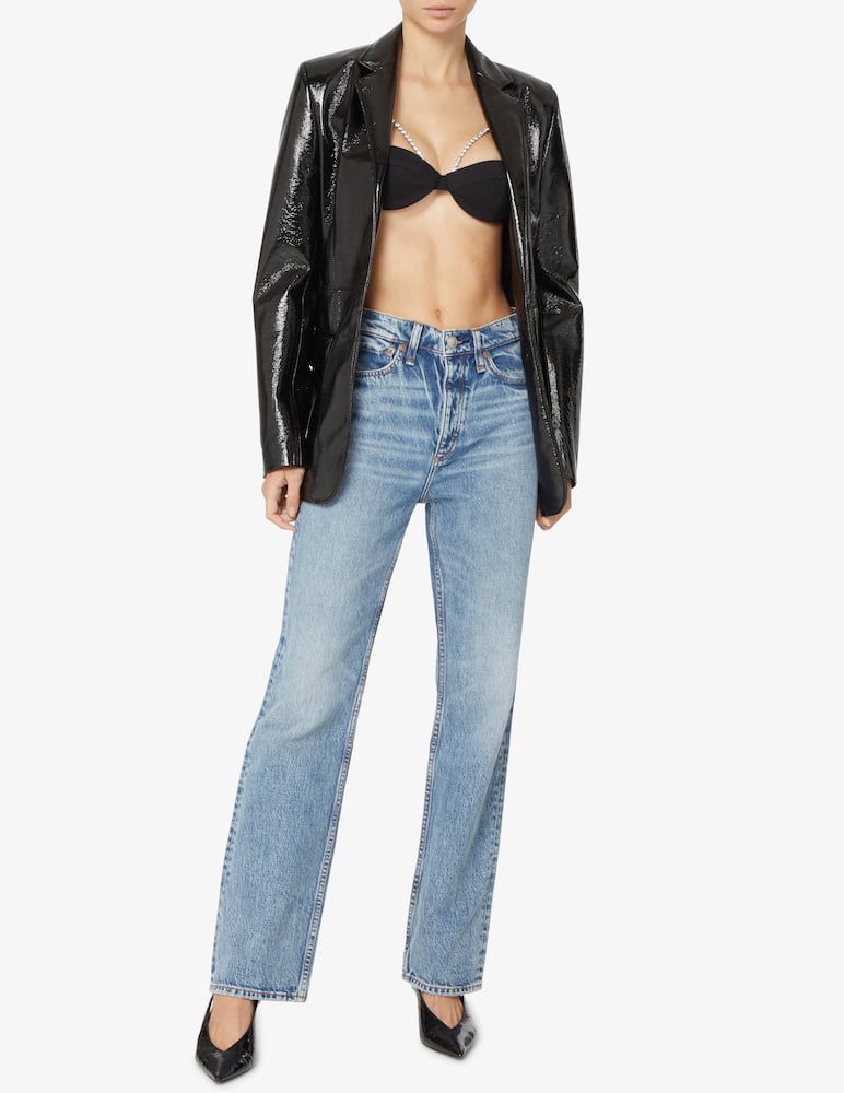 rinascente GCDS Top con spalline con logo in cristallo - Nero