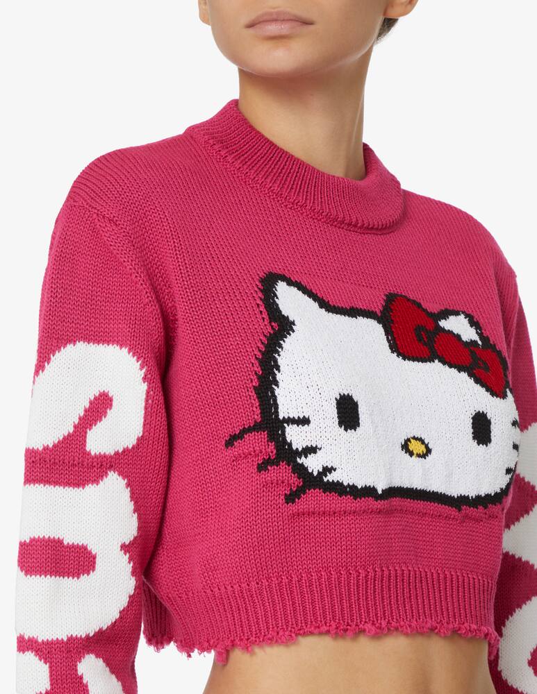 rinascente GCDS Maglia crop girocollo in misto lana Hellokitty - Rosa