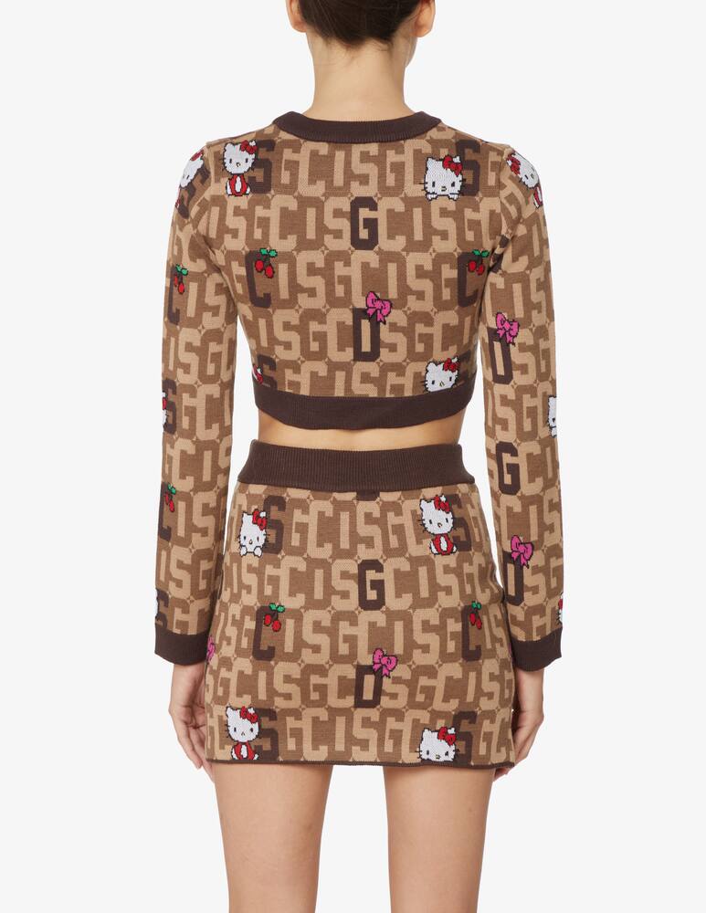 rinascente GCDS Maglia crop girocollo in misto lana Hellokitty - Beige