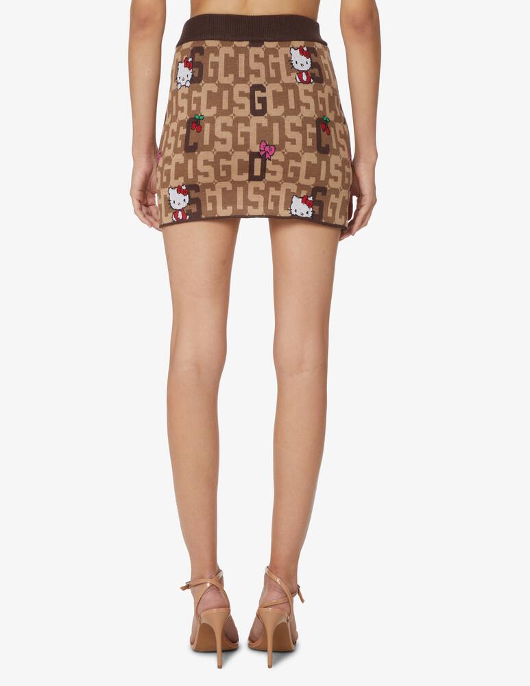 rinascente GCDS Gonna mini in lana con monogram Hellokitty - Beige