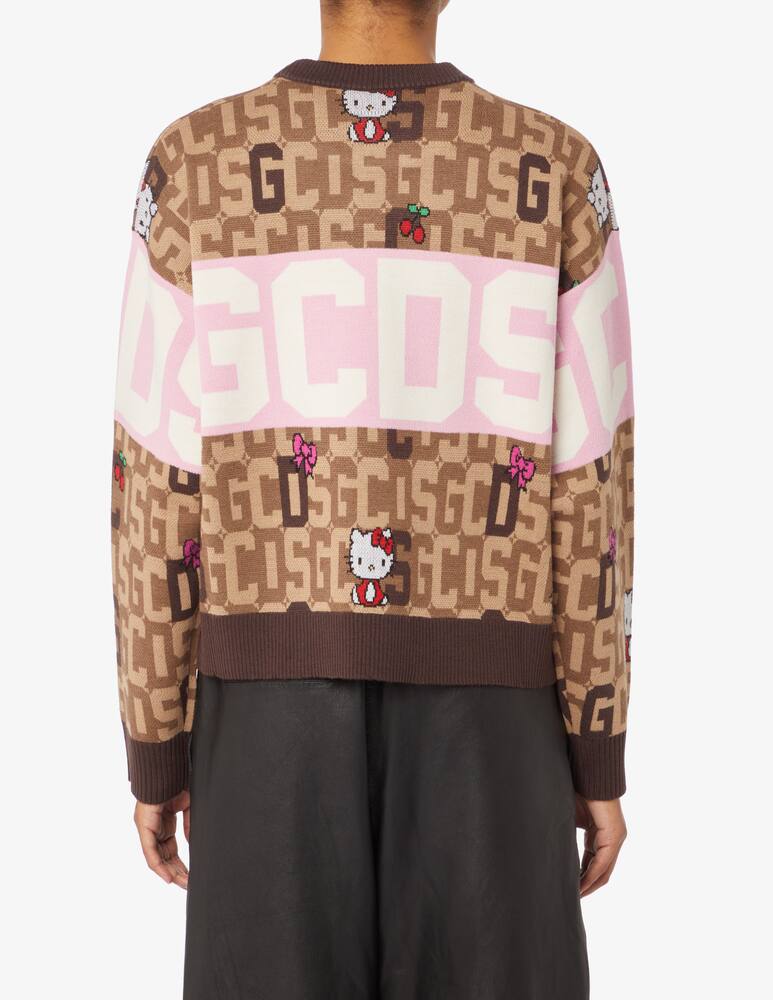 rinascente GCDS Hellokitty wool blend crop crewneck sweater - Brown