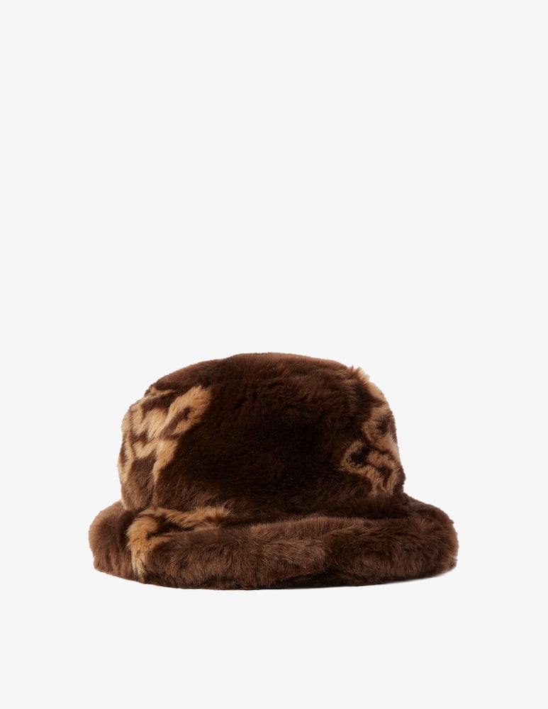 rinascente GCDS Faux fur bucket hat - Brown