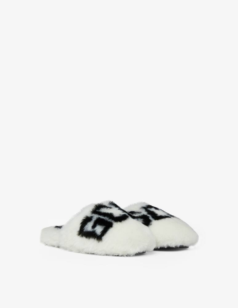 rinascente GCDS Mule peluche logo - Bianco