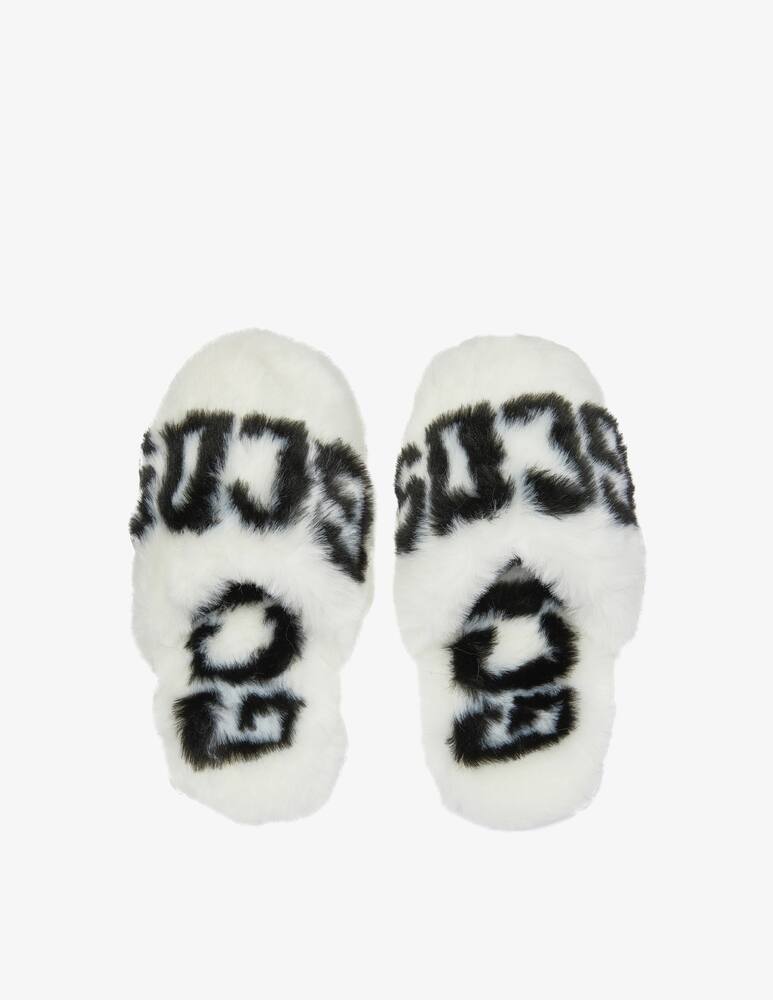 rinascente GCDS Mule peluche logo - Bianco