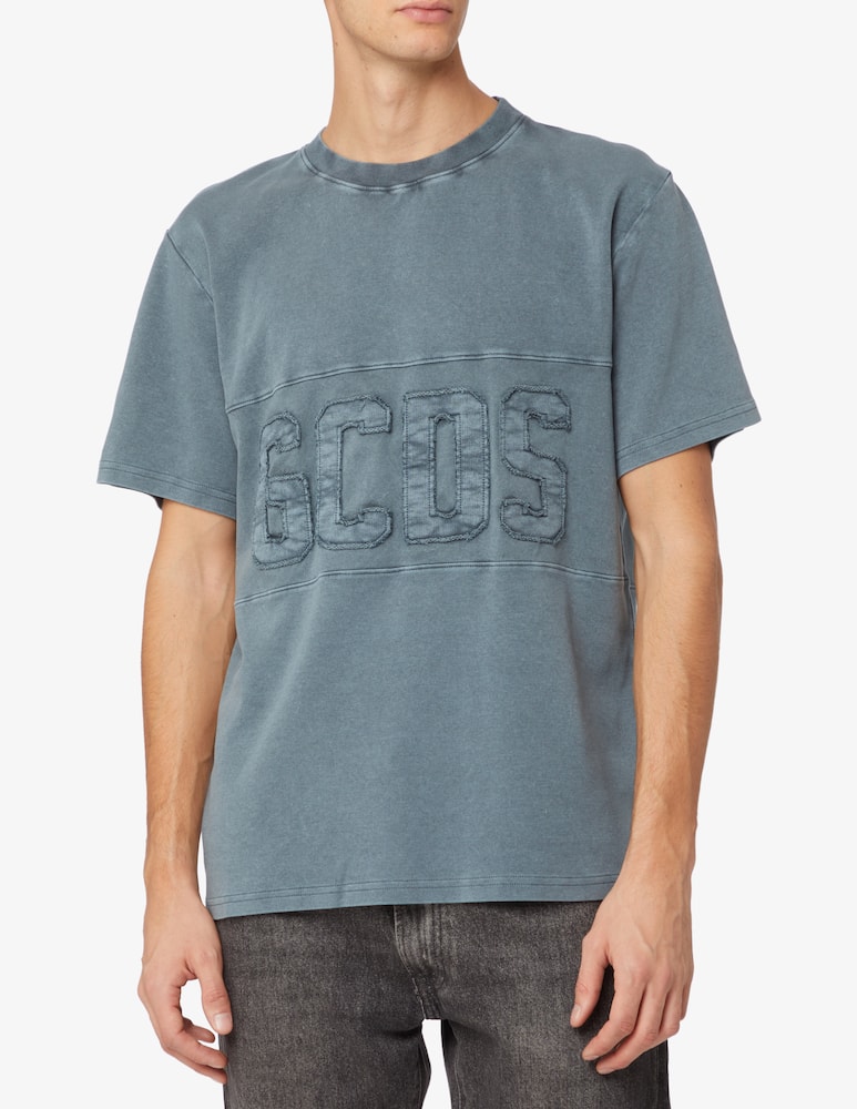 GCDS Overdyed band logo regular t-shirt - Grey - picture 1 GCDS Overdyed band logo regular t-shirt - Grey - picture 1