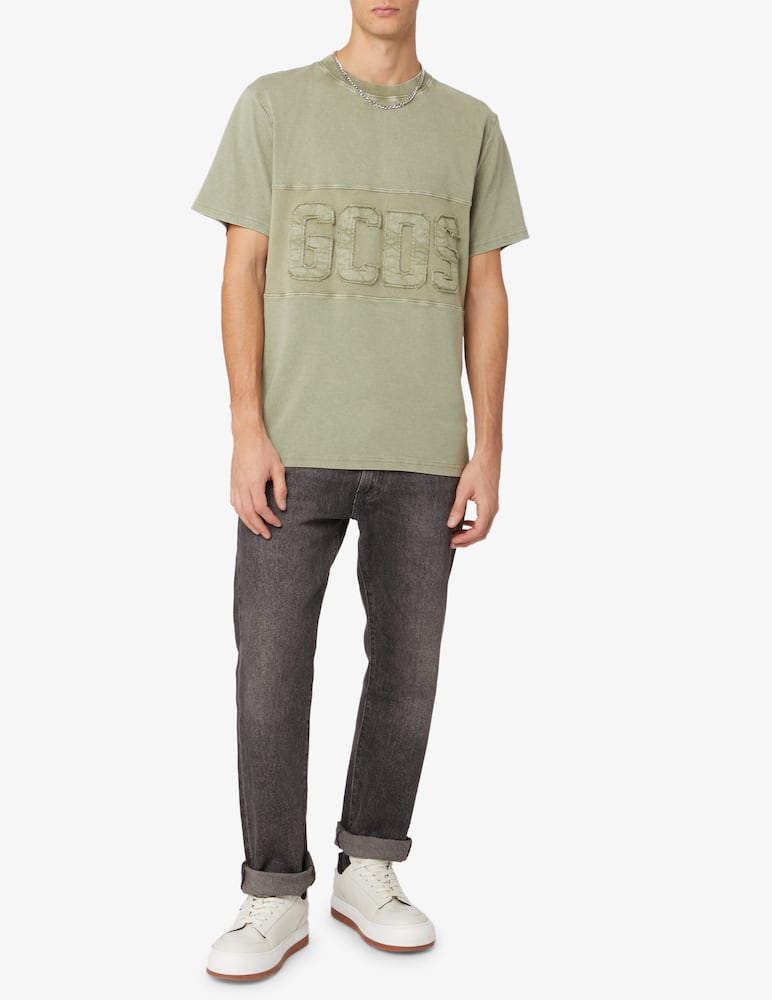 rinascente GCDS Overdyed band logo regular t-shirt - Green