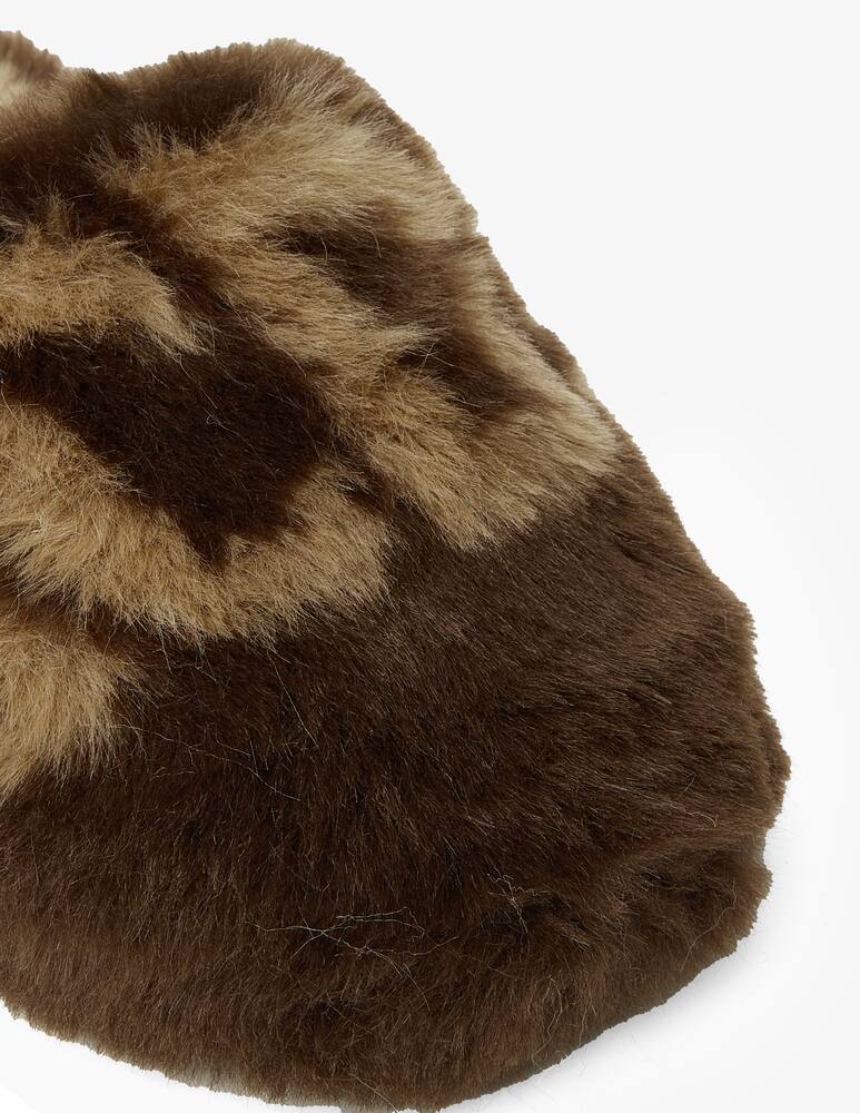 rinascente GCDS Plush slipers with logo - Brown