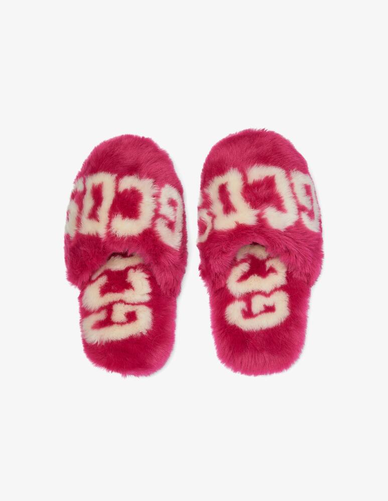 rinascente GCDS Mule peluche logo - Rosa
