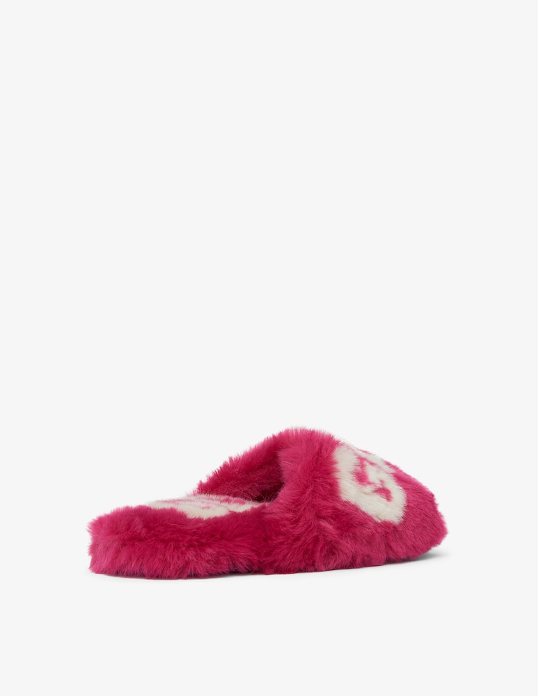 rinascente GCDS Mule peluche logo - Rosa