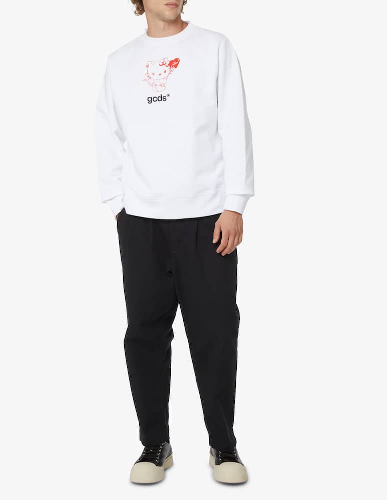 rinascente GCDS Felpa girocollo regular hello kitty  - Bianco
