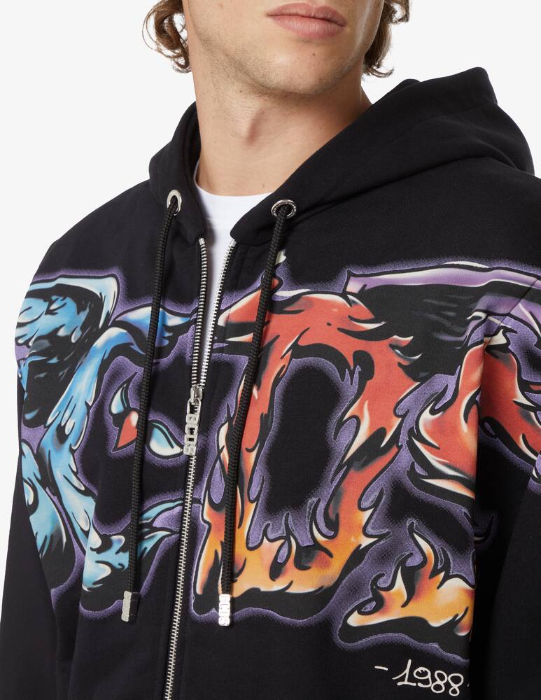 rinascente GCDS Fzip heaven hoodie - Black