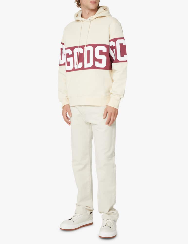 rinascente GCDS Felpa con cappuccio regular con banda logo - Bianco