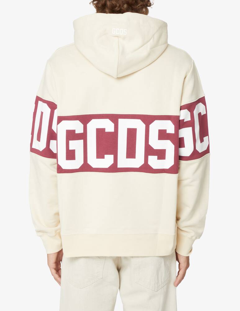 rinascente GCDS Felpa con cappuccio regular con banda logo - Bianco