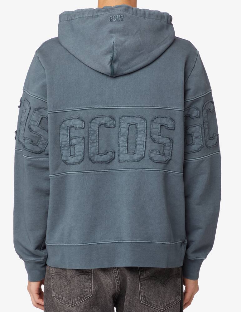 rinascente GCDS Overdyed band logo regular hoodie - Grey