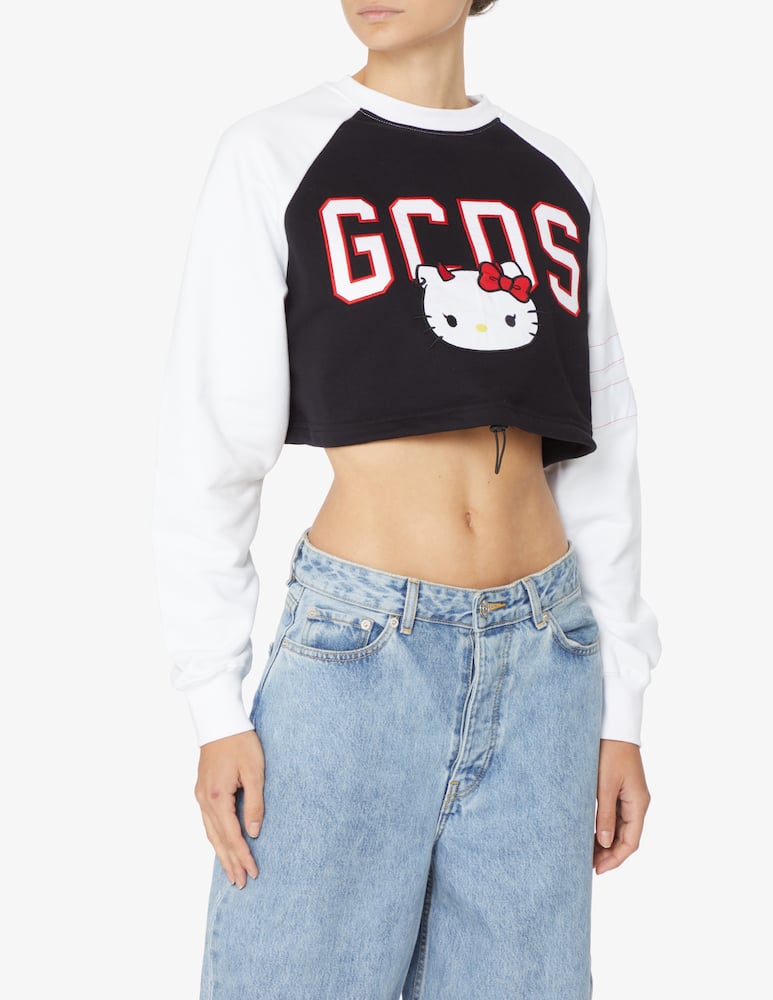 GCDS Hellokitty cotton crewneck sweatshirt - White - picture 1 GCDS Hellokitty cotton crewneck sweatshirt - White - picture 1