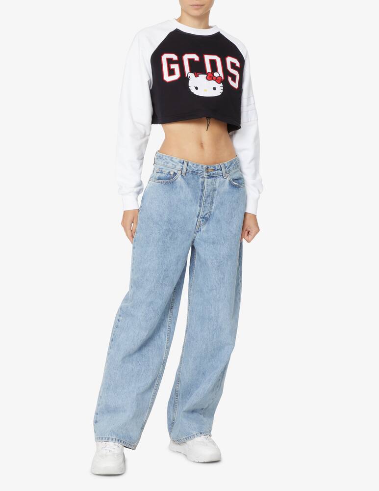 rinascente GCDS Felpa girocollo crop in cotone Hellokitty - Bianco