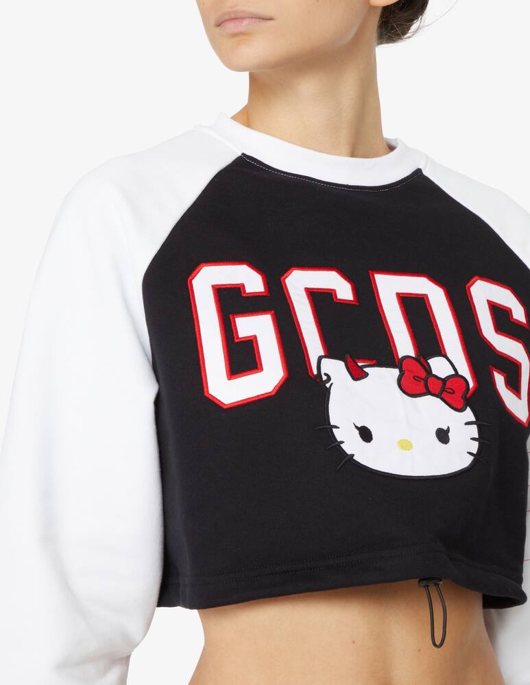 rinascente GCDS Felpa girocollo crop in cotone Hellokitty - Bianco