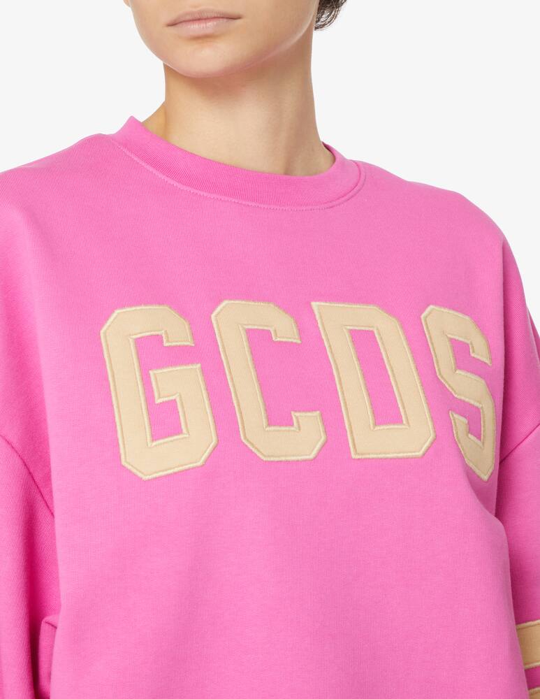 rinascente GCDS Felpa girocollo in cotone con logo - Rosa