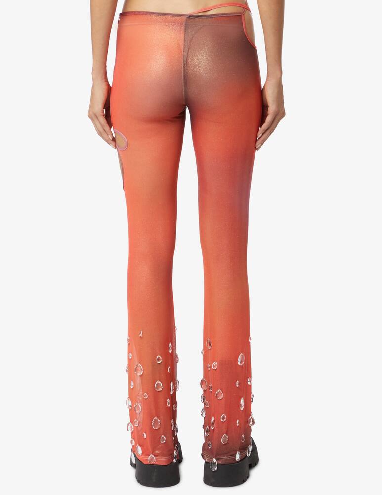 rinascente GCDS Leggings with side openings and crystals - Orange