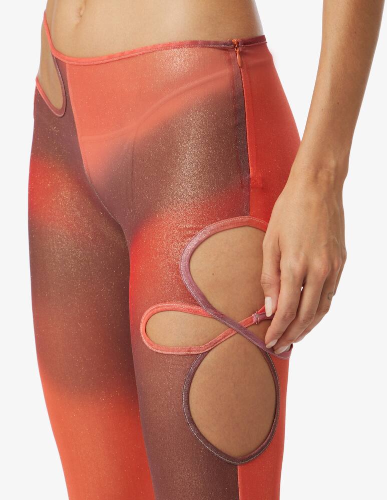 rinascente GCDS Leggings with side openings and crystals - Orange