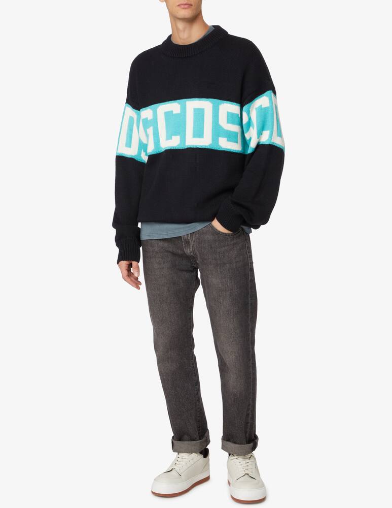 rinascente GCDS Maglia in misto lana con logo - Nero