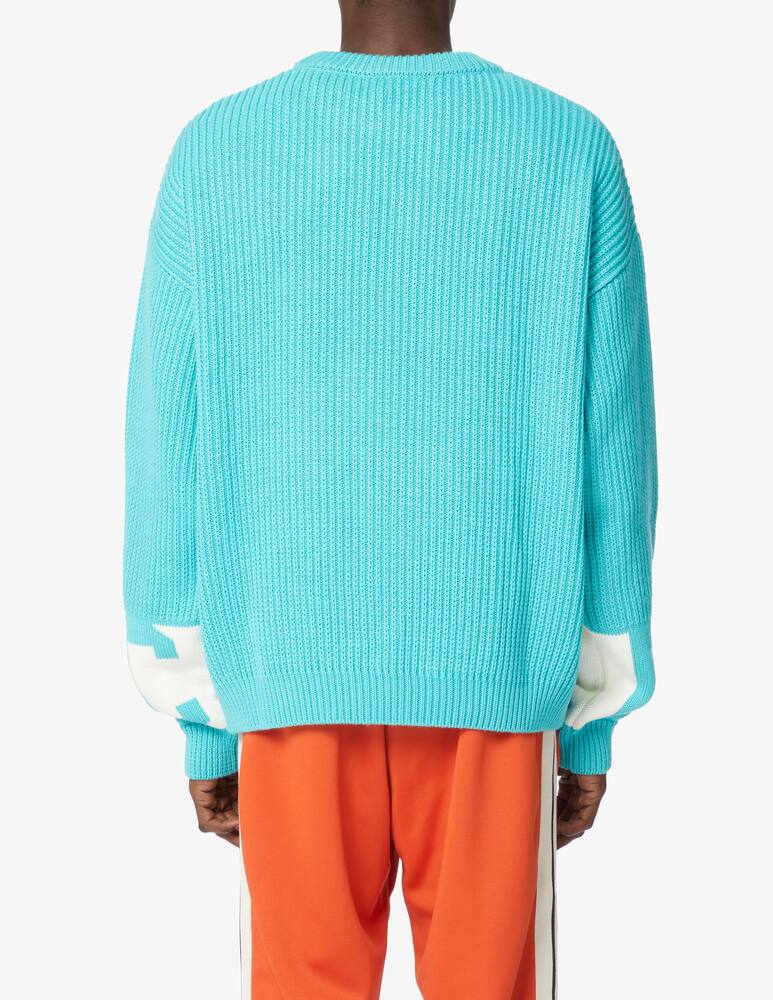 rinascente GCDS Maglia a coste in misto lana con logo - Verde