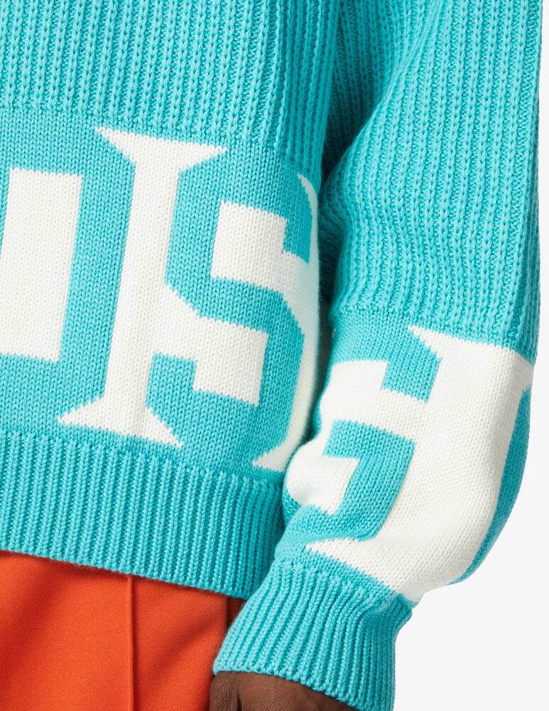 rinascente GCDS Maglia a coste in misto lana con logo - Verde