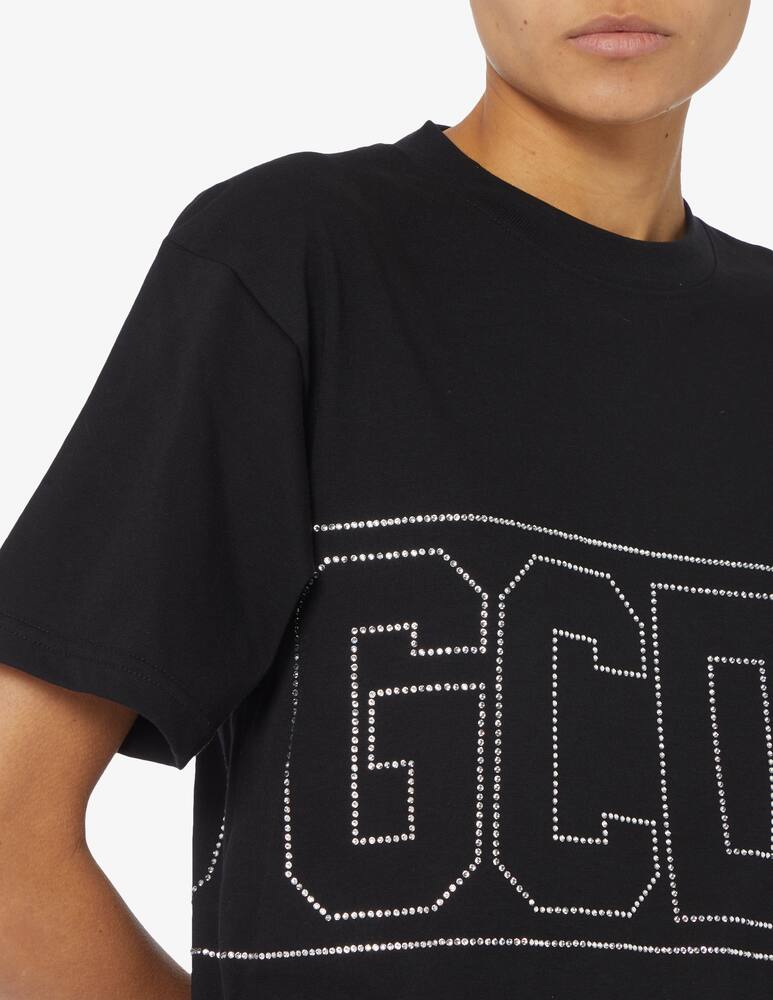 rinascente GCDS Crystal logo T-shirt - Black
