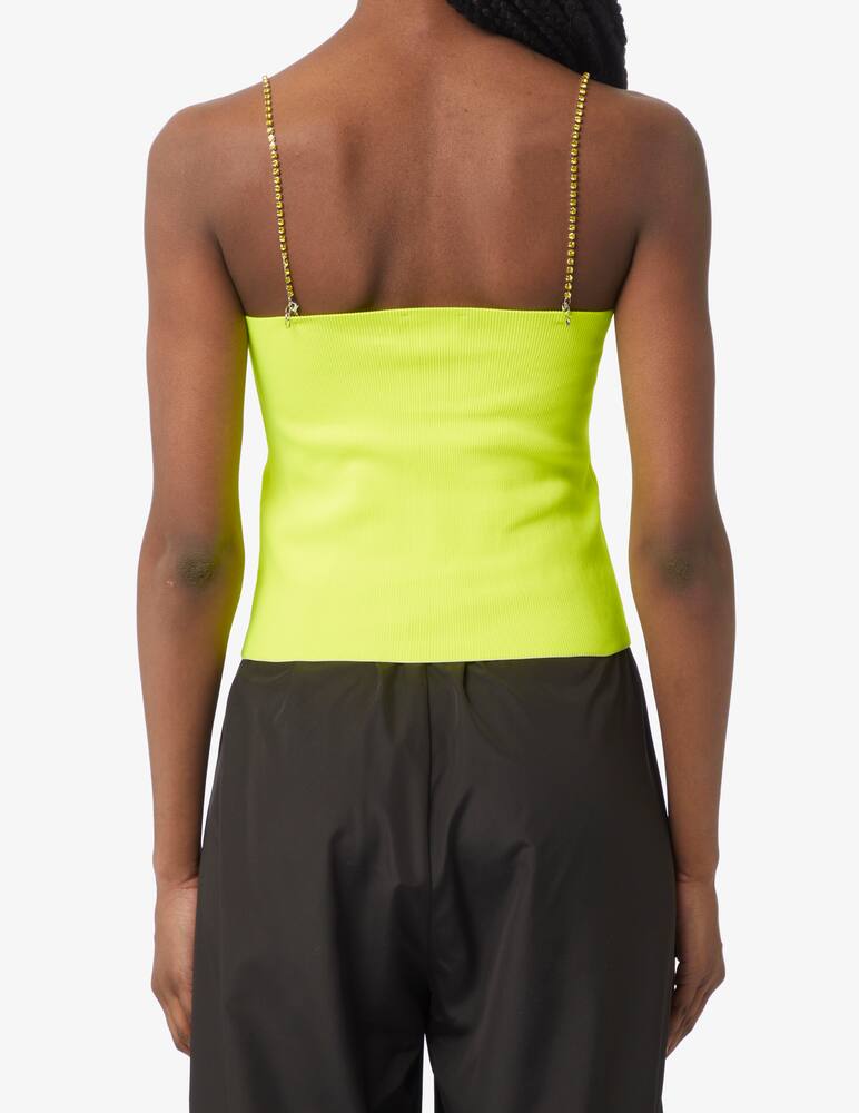 rinascente GCDS Crop top fluo crystal shoulder strap