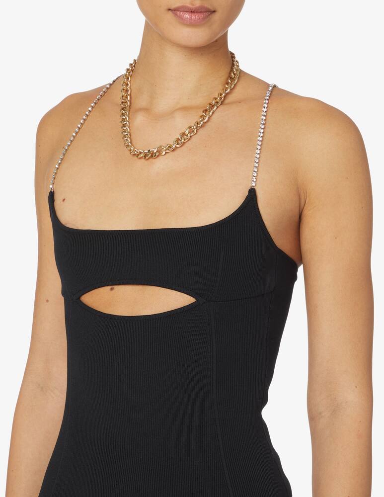 rinascente GCDS Mini stretch crystal shoulder strap dress