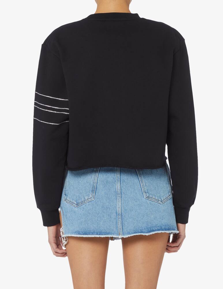 rinascente GCDS Crystal logo crop neck sweatshirt