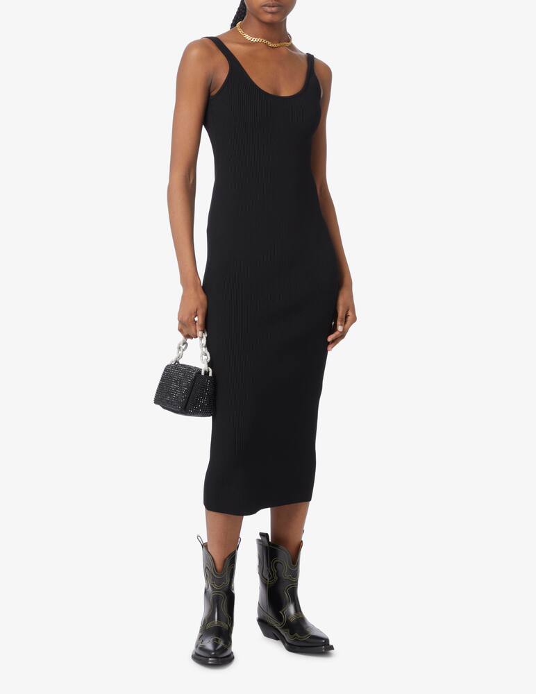 rinascente GCDS Tank ribbed midi dress with chain