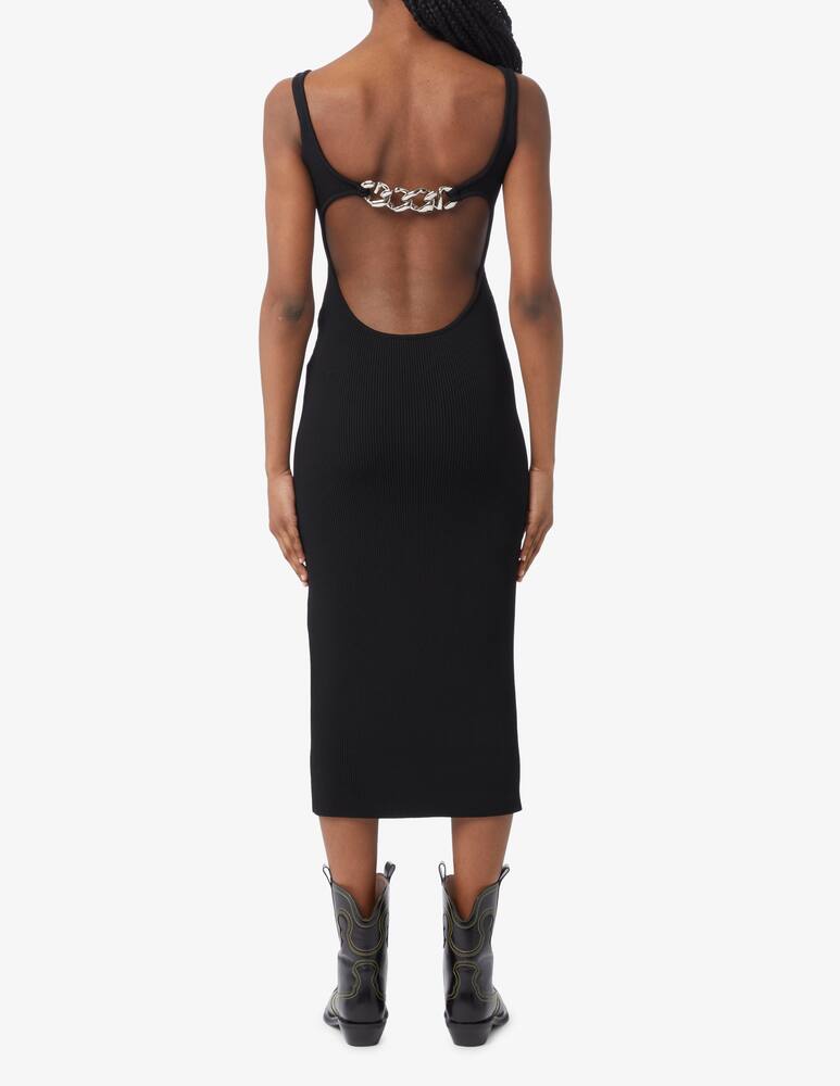 rinascente GCDS Tank ribbed midi dress with chain