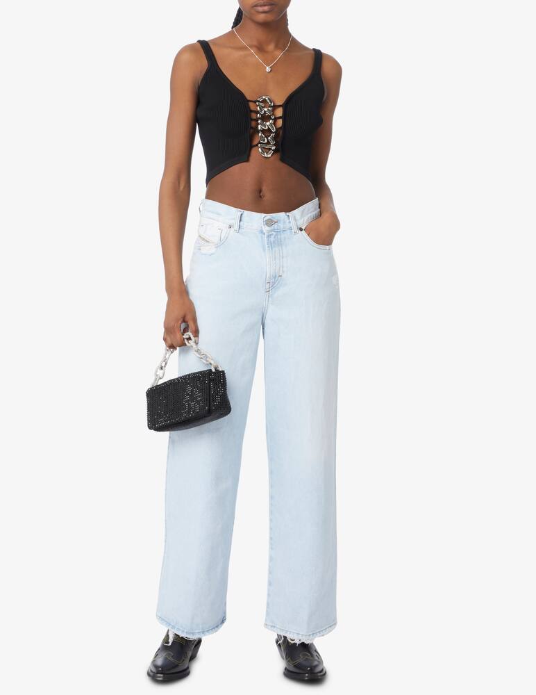 rinascente GCDS Tank ribbed crop top chain