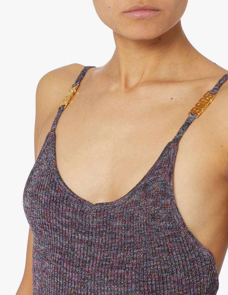 rinascente GCDS Vestito corto melange lurex con spalline