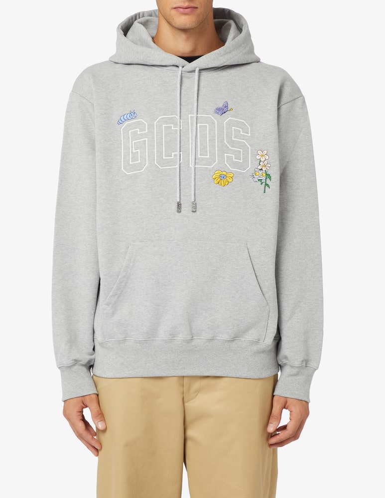 GCDS Felpa con cappuccio logo fiori - immagine 1 GCDS Felpa con cappuccio logo fiori - immagine 1