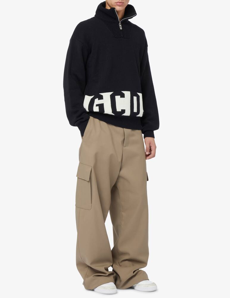 rinascente GCDS Half zip band logo jumper