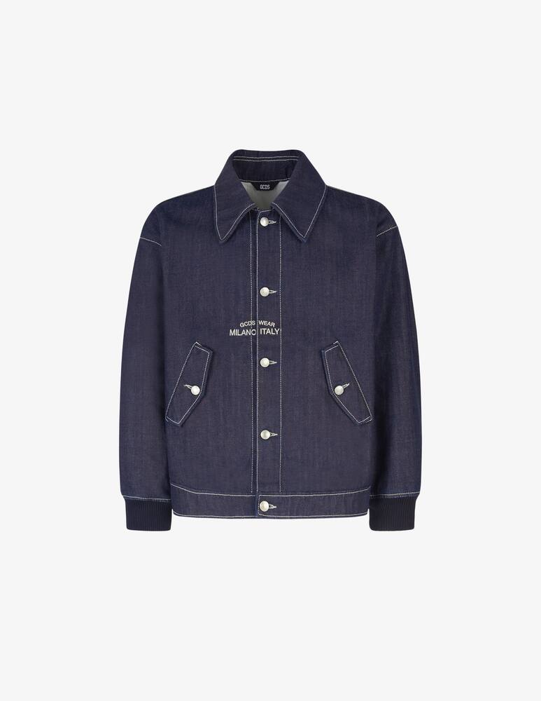 rinascente GCDS Bomber in denim grezzo con colletto