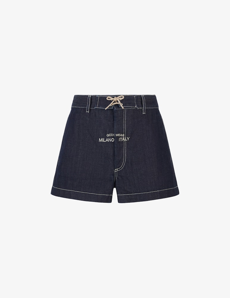 GCDS Shorts in denim grezzo - immagine 1